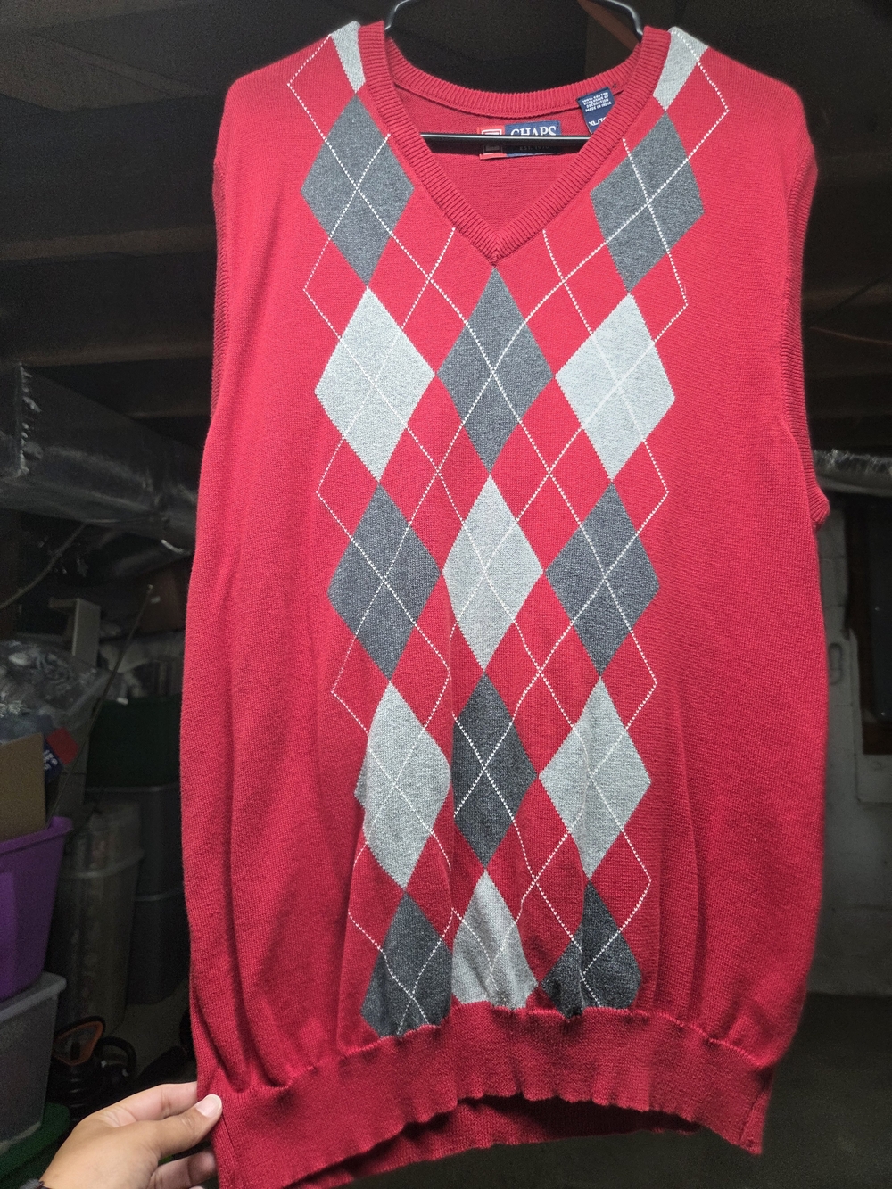 Chaps Men's Argyle Cotton Sweater Size XL